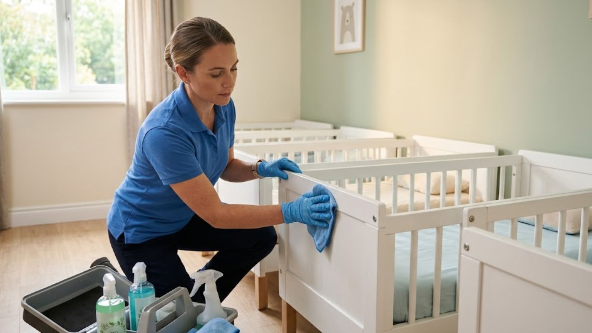 Childcare sleep room and rest area cleaned and sanitised after each use — Melbourne